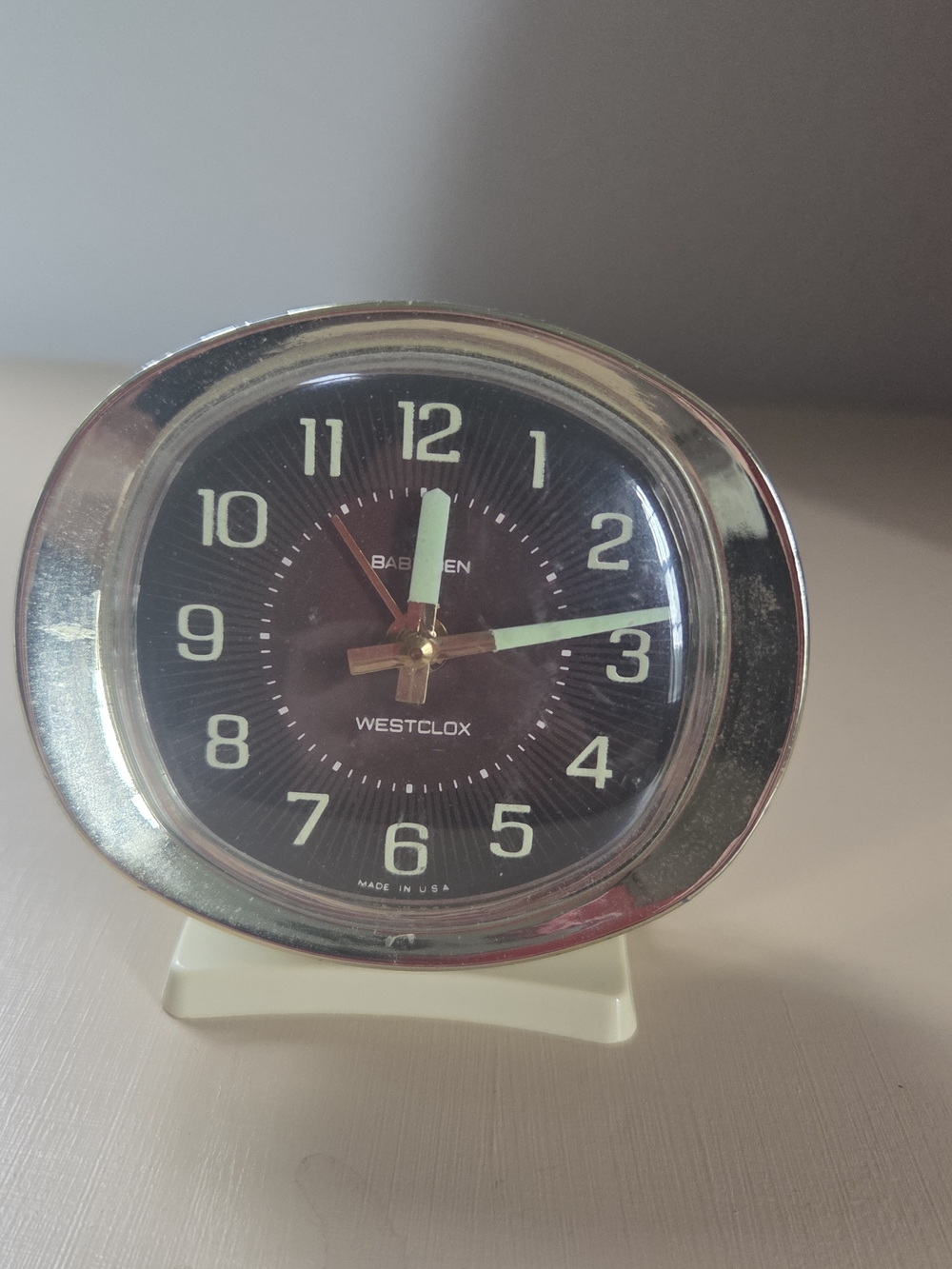 Baby Ben Retro Table Clock in Gold Black 60s Vintage Parts/repair